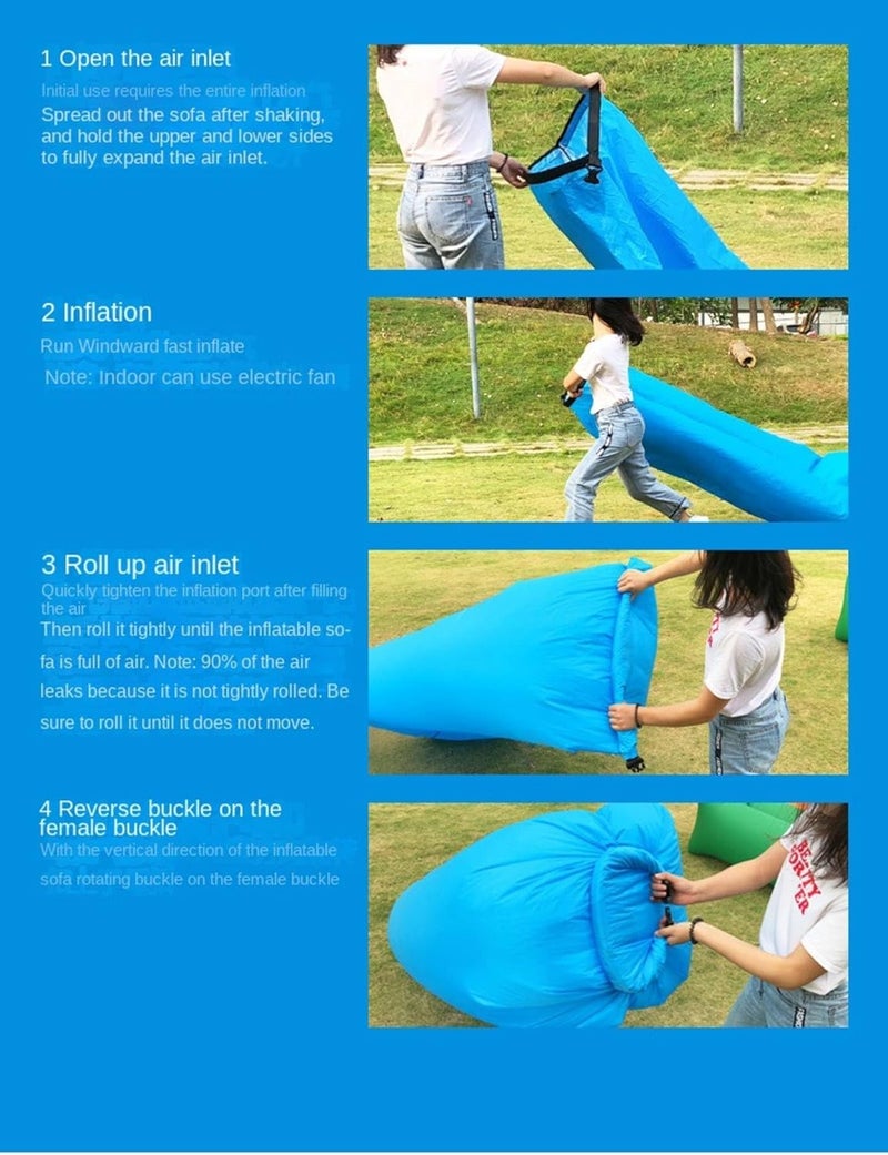 Portable Inflatable Air Bed Sofa Outdoor Beach Camping Sleeping Lazy Bag - Image 2